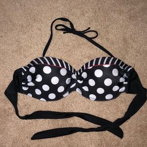 Black with poke dots push up bikini top